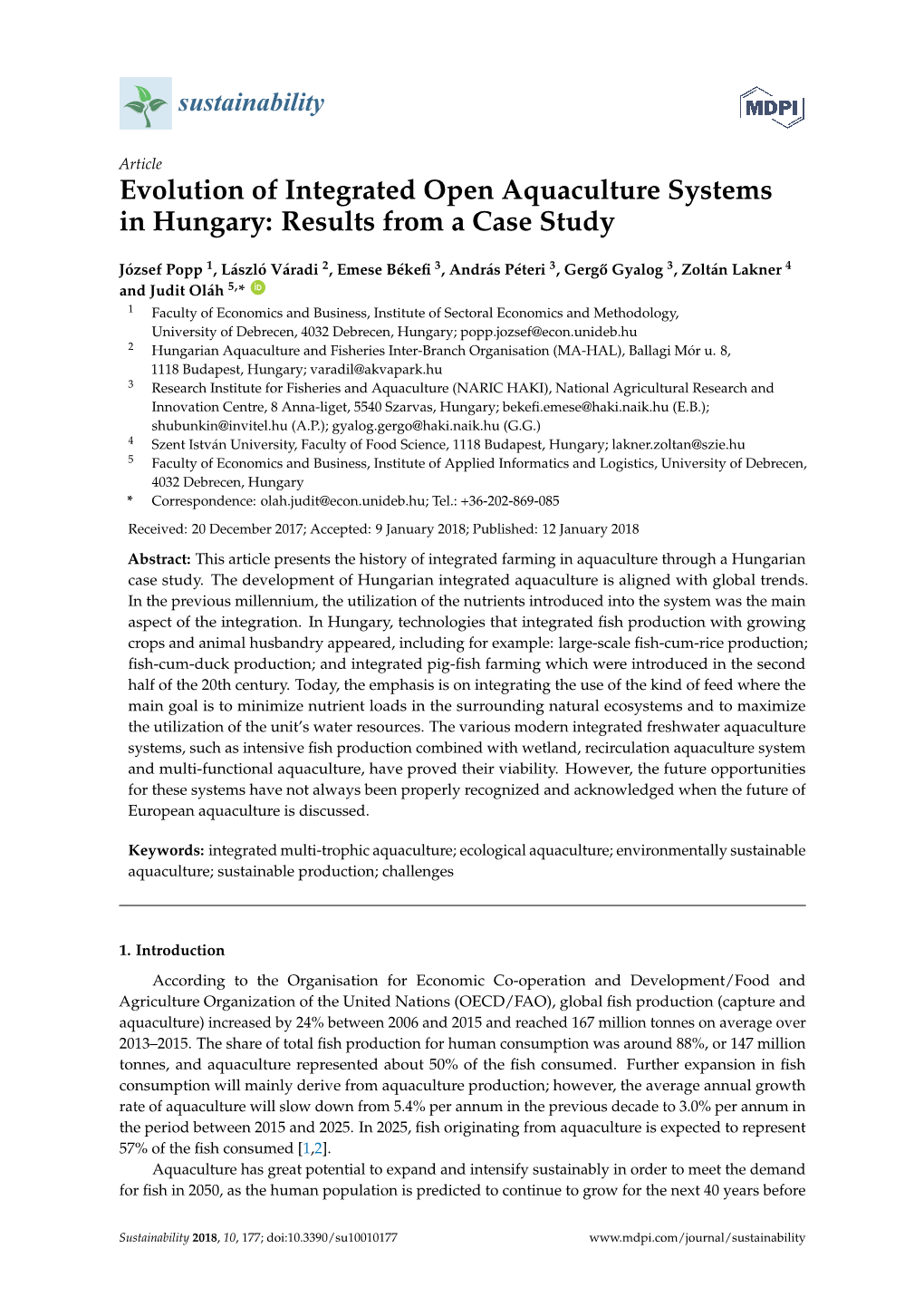 Evolution of Integrated Open Aquaculture Systemsin