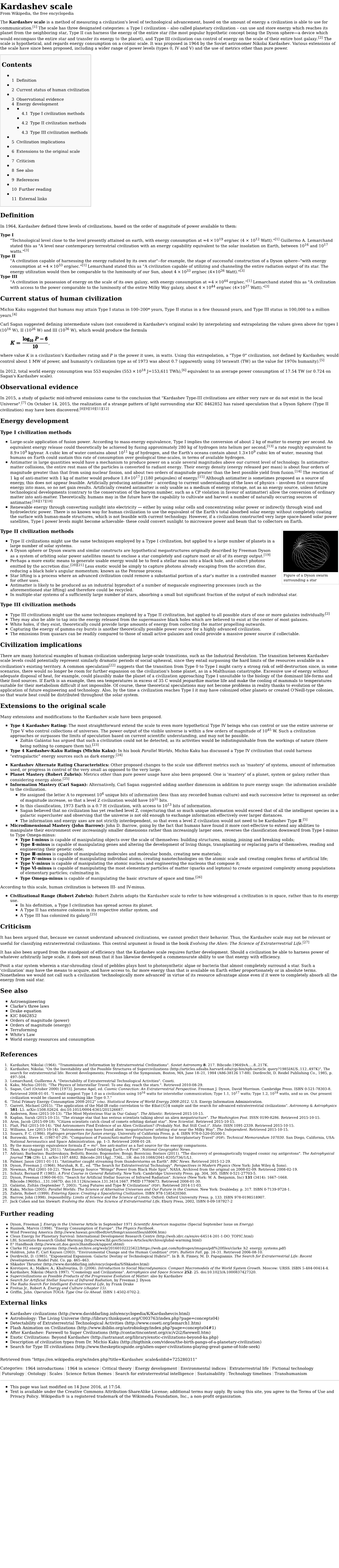 Kardashev Scale from Wikipedia, the Free Encyclopedia