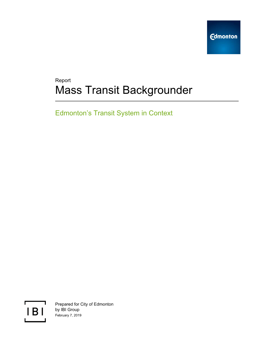 City Plan-Mass Transit Backgrounder
