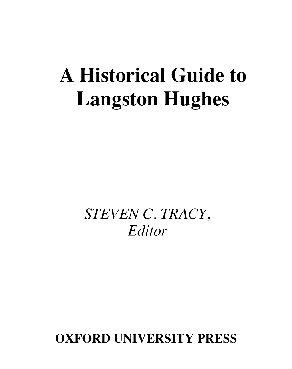 A Historical Guide to Langston Hughes