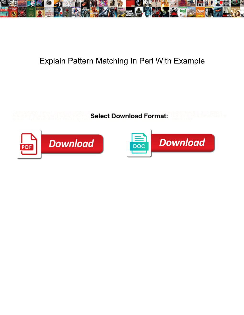 Explain Pattern Matching in Perl with Example