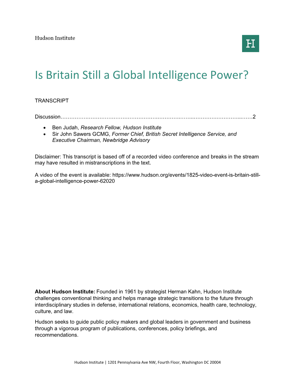 Is Britain Still a Global Intelligence Power?