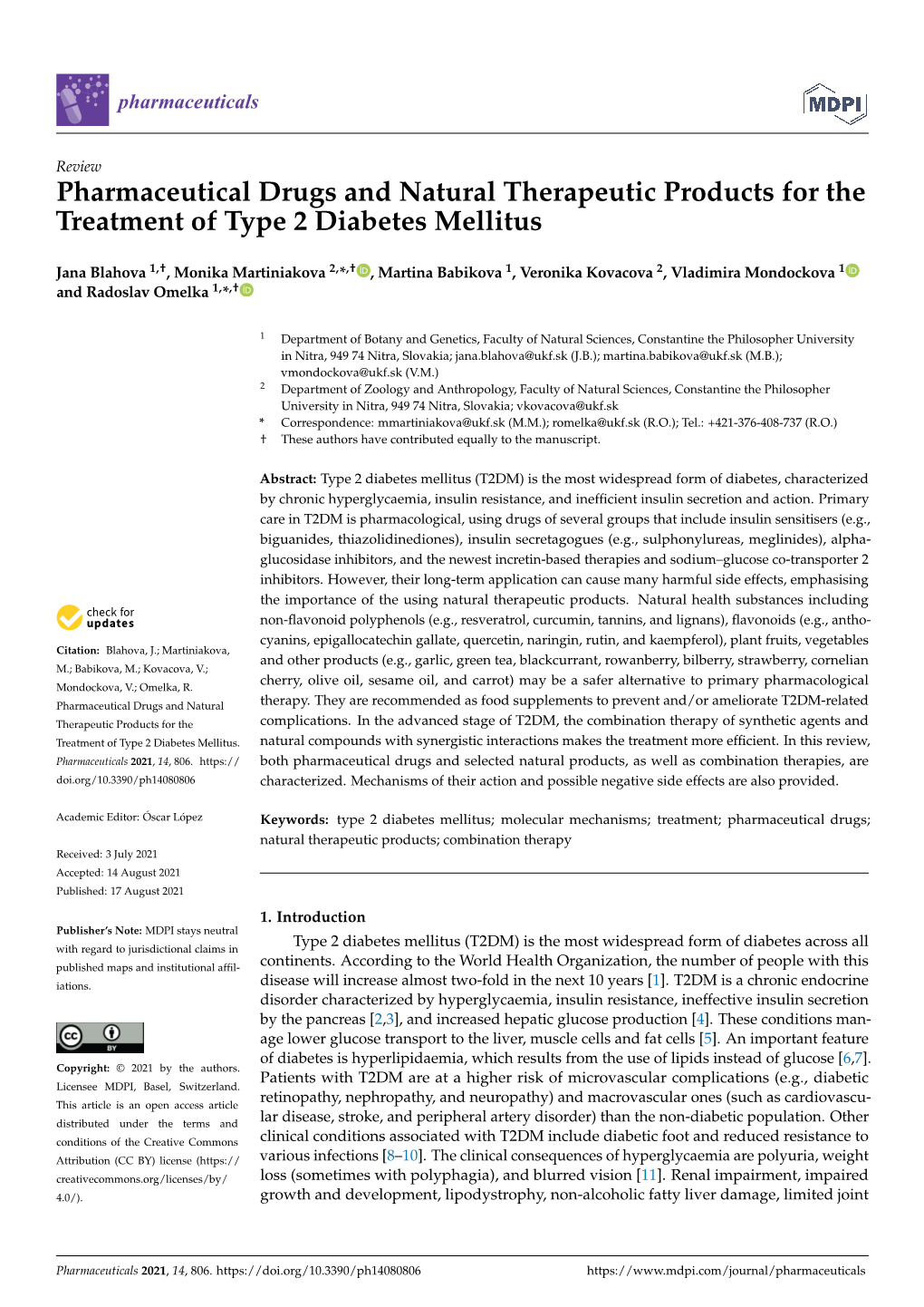 Pharmaceutical Drugs and Natural Therapeutic Products for the Treatment of Type 2 Diabetes Mellitus