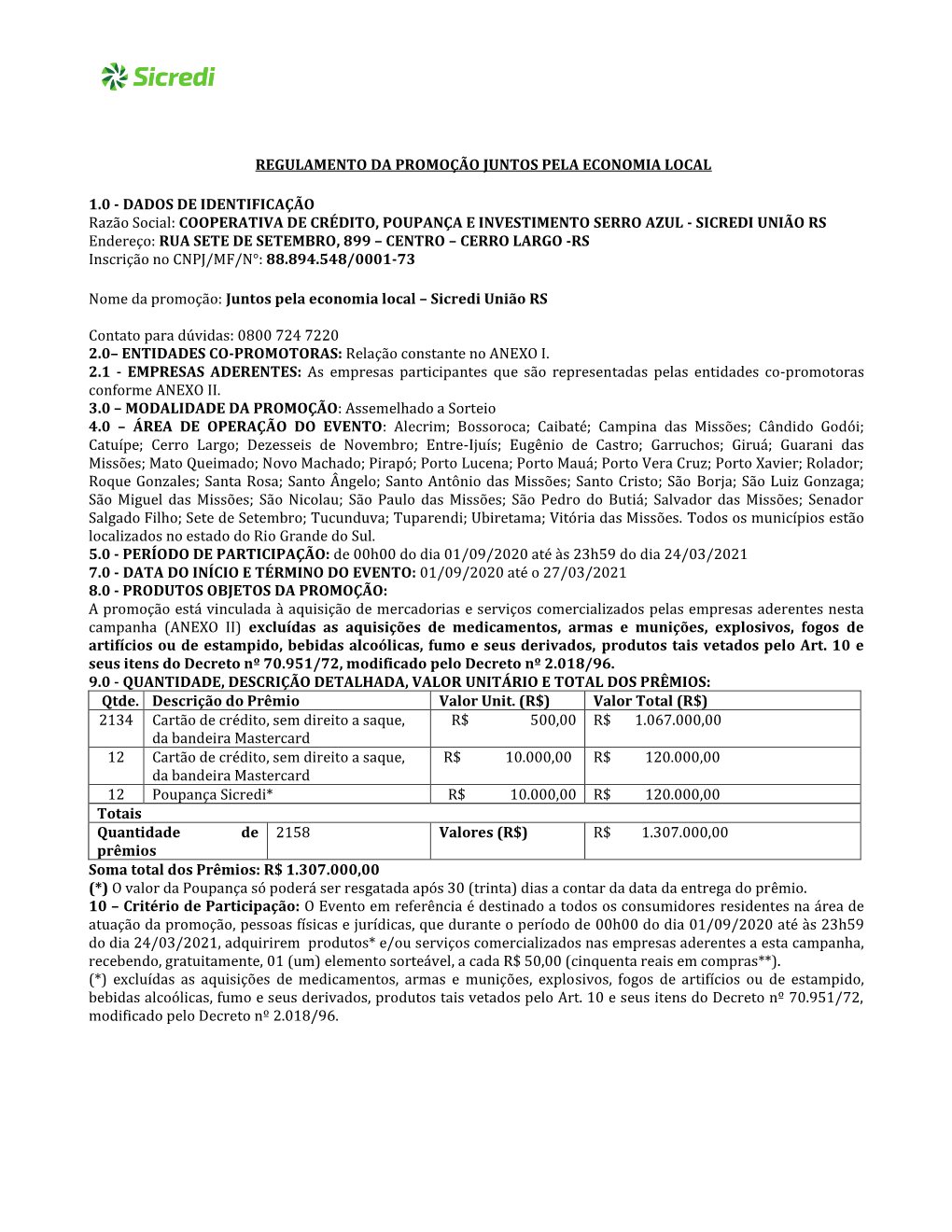 Consulte O Regulamento