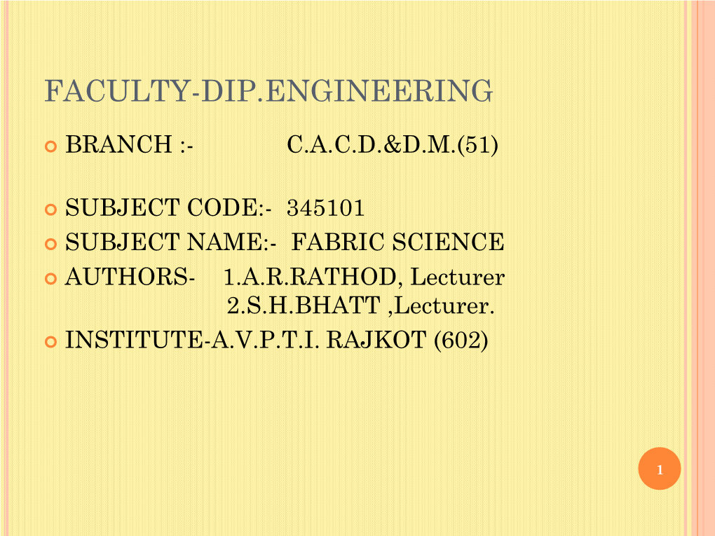 Course Content Fabric Science