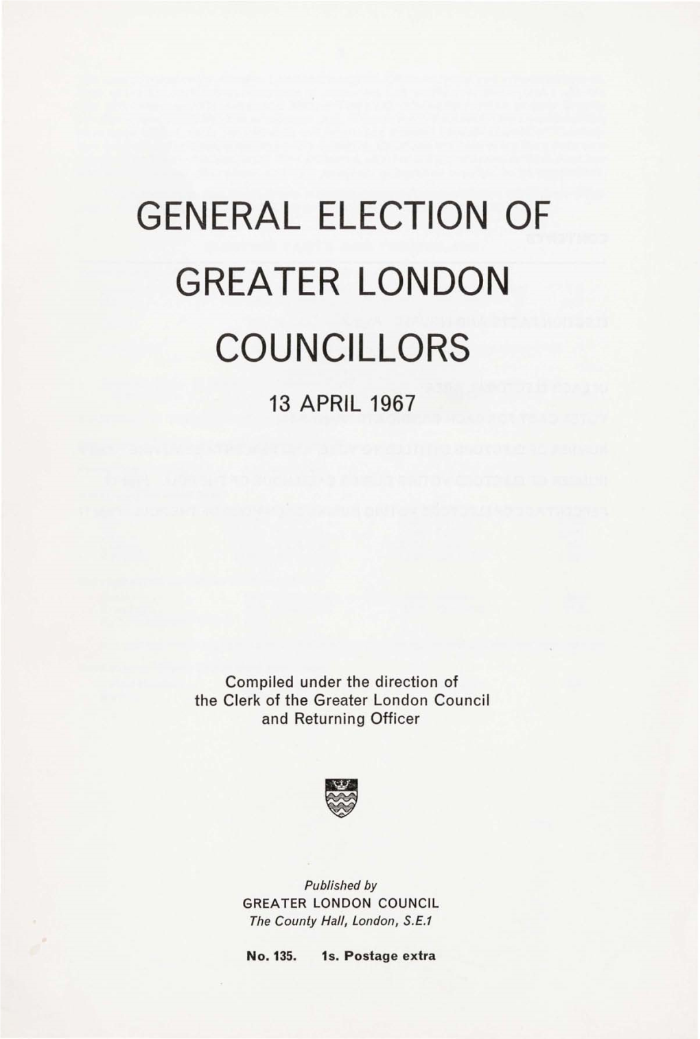 General Election of Greater London Councillors