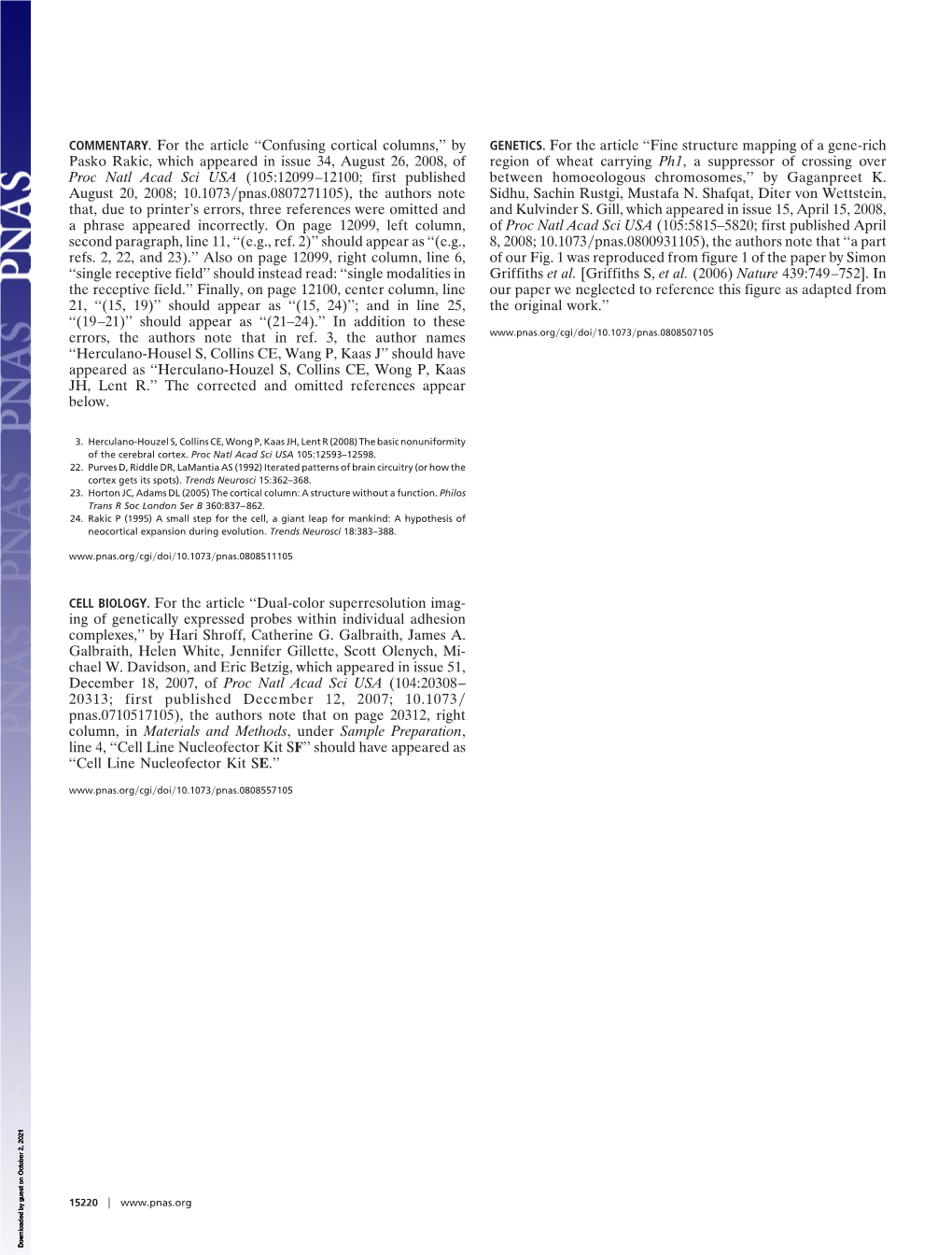 Confusing Cortical Columns,’’ by GENETICS