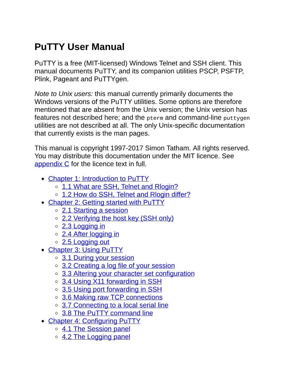 Putty User Manual