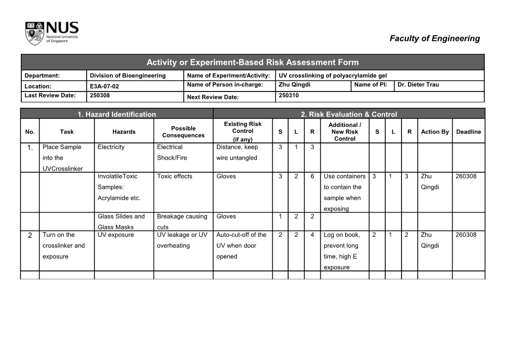 Risk Assessmen Guidelines