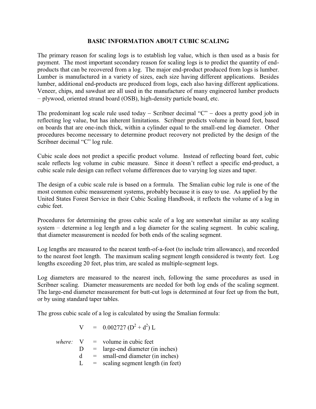 Basic Information About Cubic Scaling