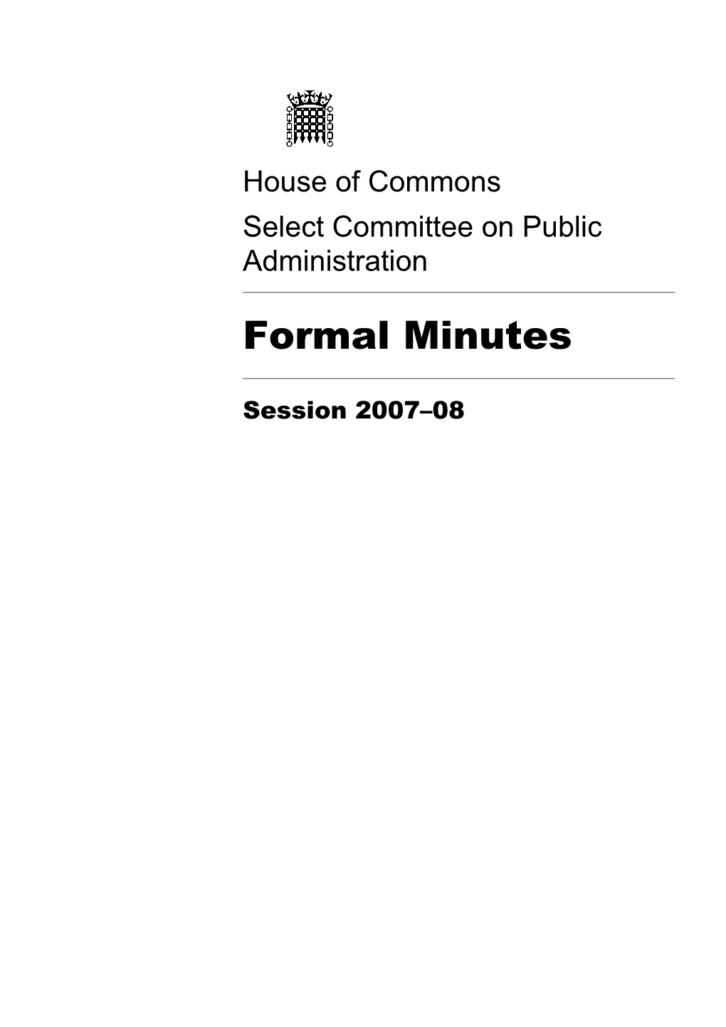 Select Committee on Public Administration