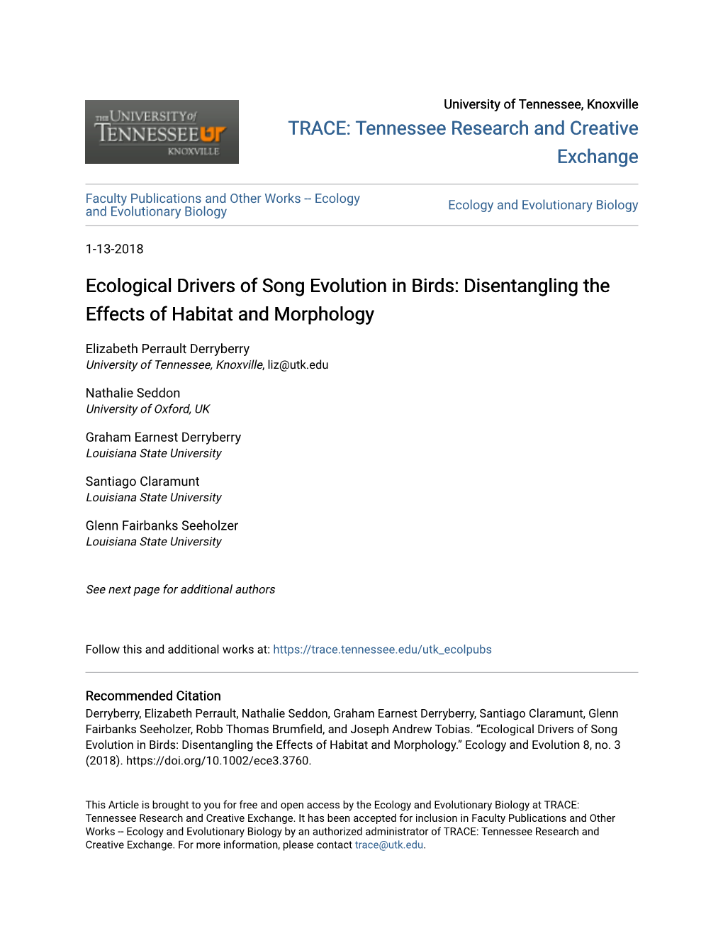 Ecological Drivers of Song Evolution in Birds: Disentangling the Effects of Habitat and Morphology