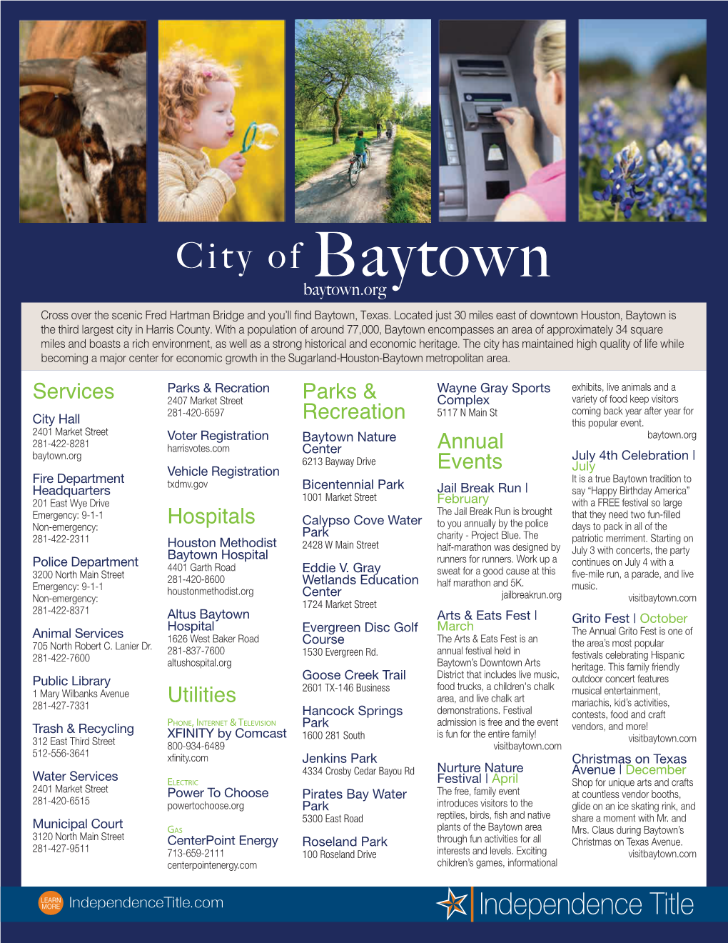 City of Baytown.Orgbaytown Cross Over the Scenic Fred Hartman Bridge and You’Ll Find Baytown, Texas