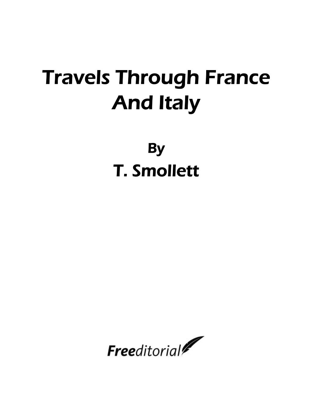 Travels Through France and Italy