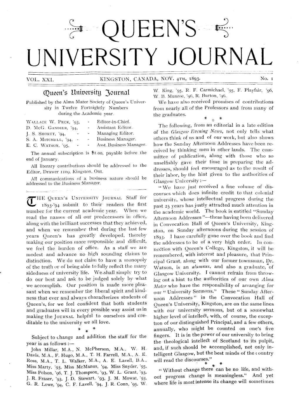 Queen's University Journal