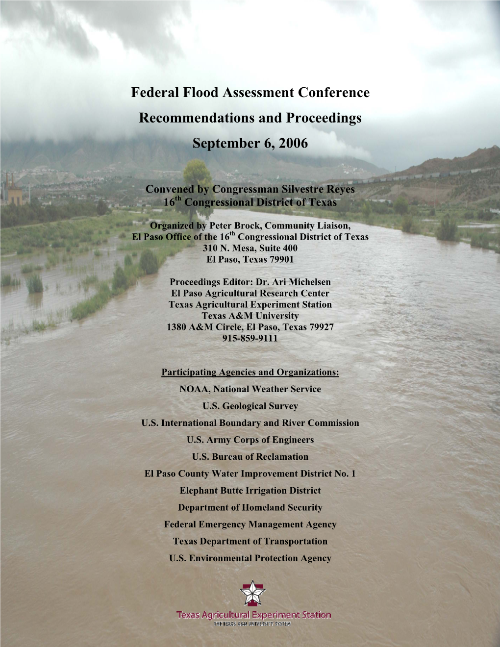 El Paso Federal Flood Assessment Conference Proceedings Report