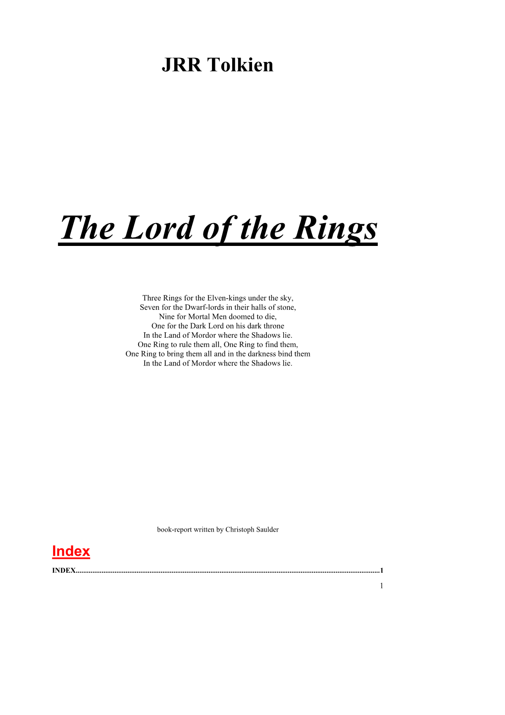 The Lord of the Rings