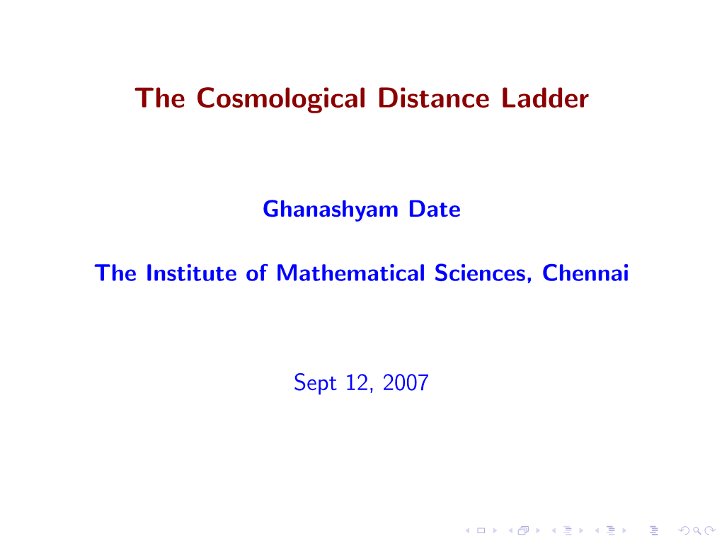 The Cosmological Distance Ladder