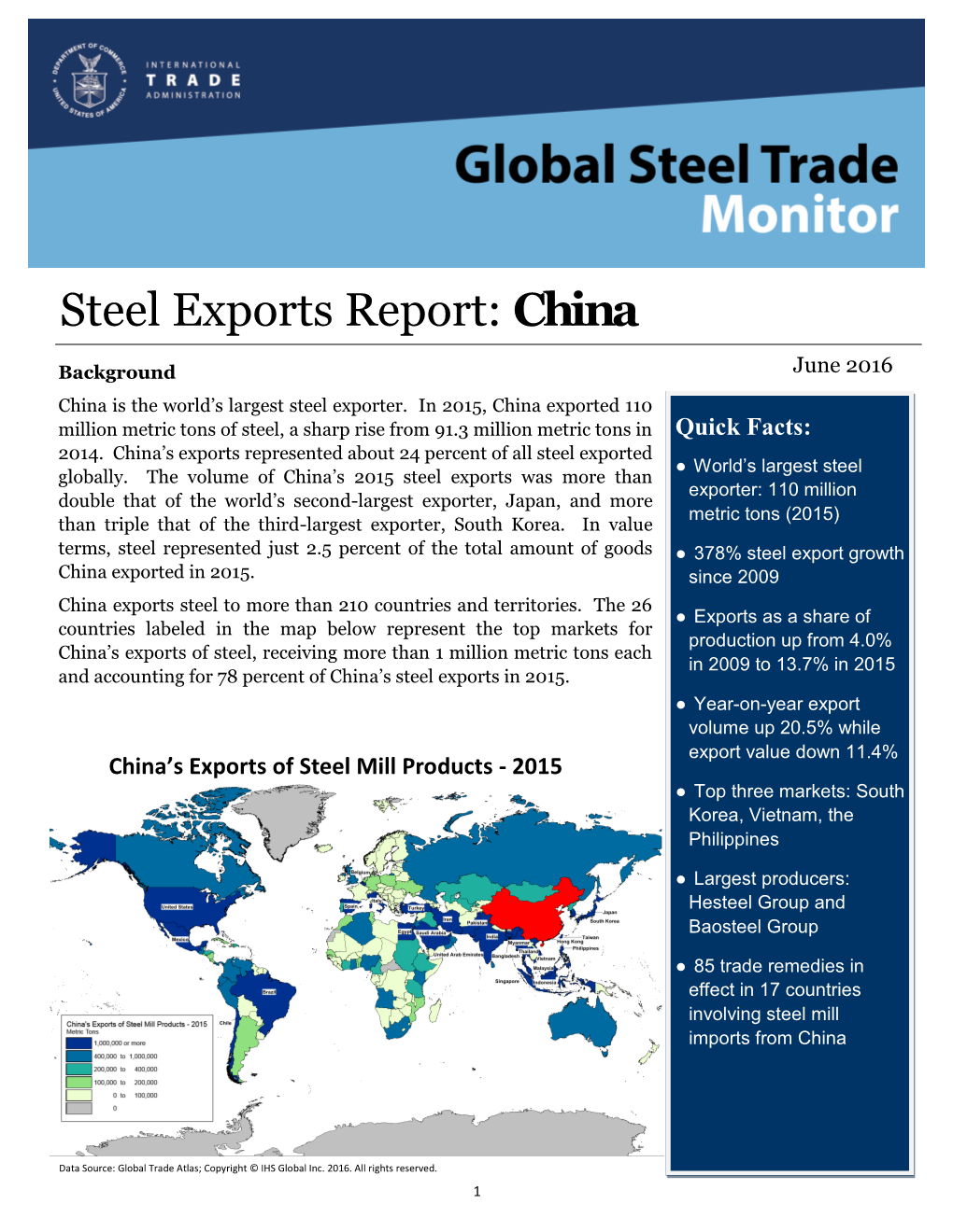 Steel Exports Report: China