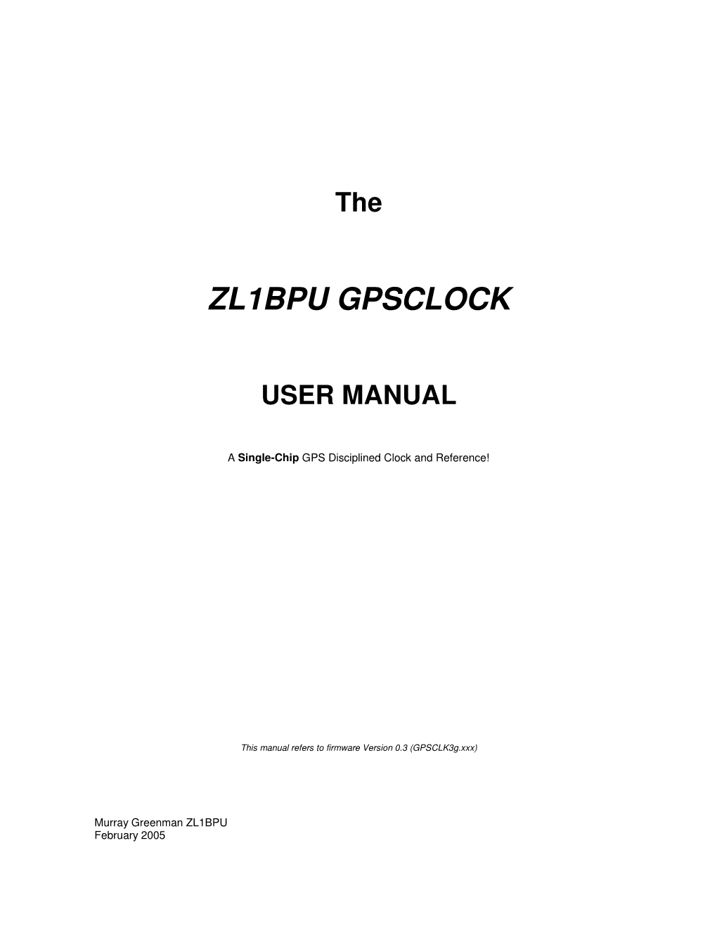 Zl1bpu Gpsclock