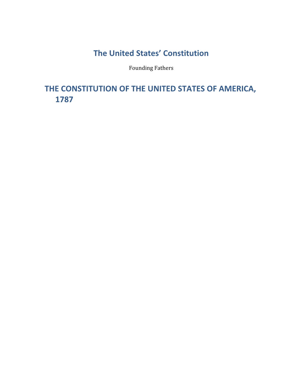 The United States Constitution