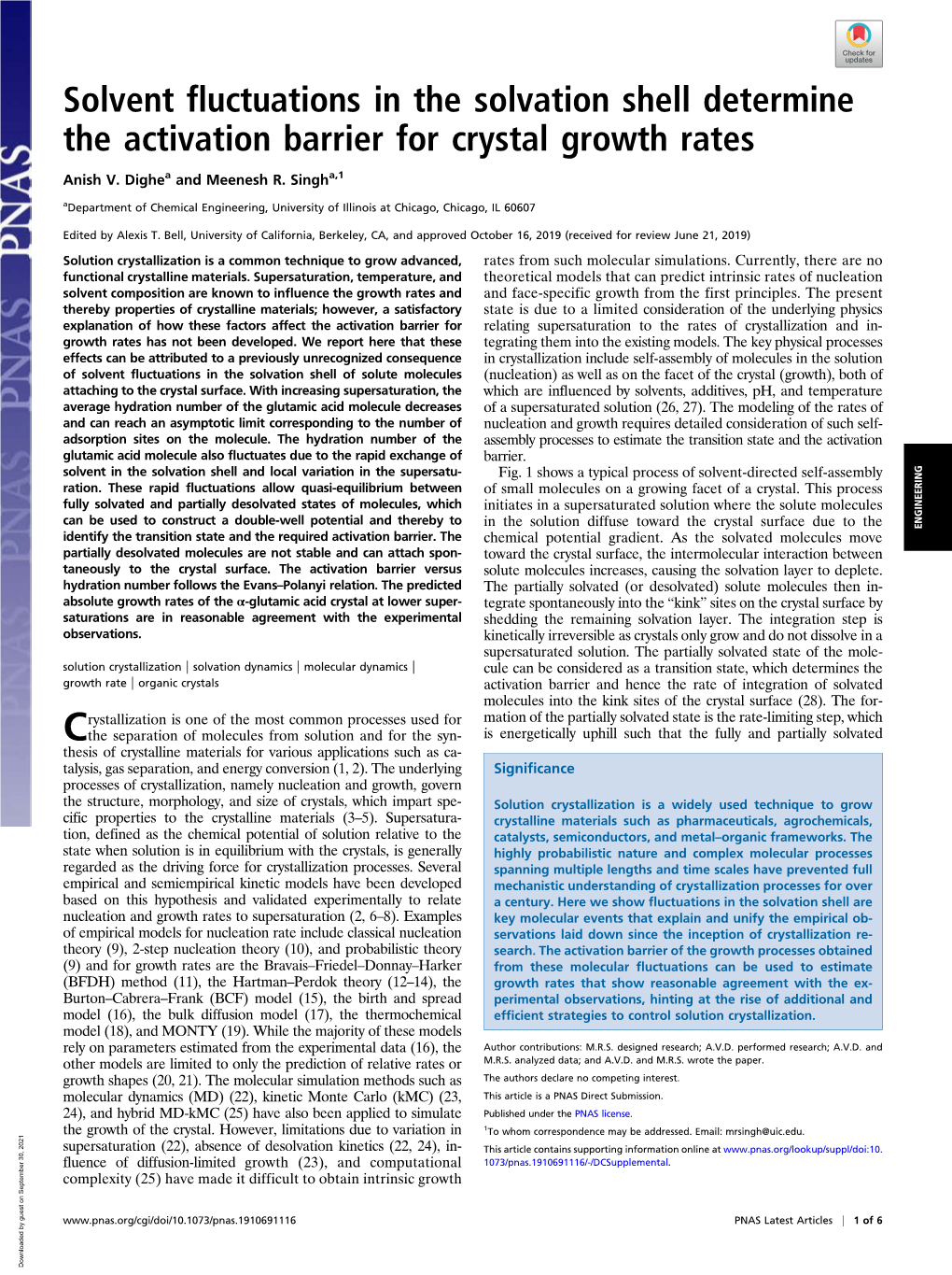 Solvent Fluctuations in the Solvation Shell Determine the Activation Barrier for Crystal Growth Rates