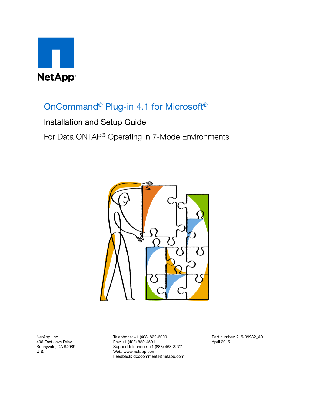 Oncommand Plug-In 4.1 for Microsoft Installation and Setup Guide for Data ONTAP Operating in 7-Mode Environments