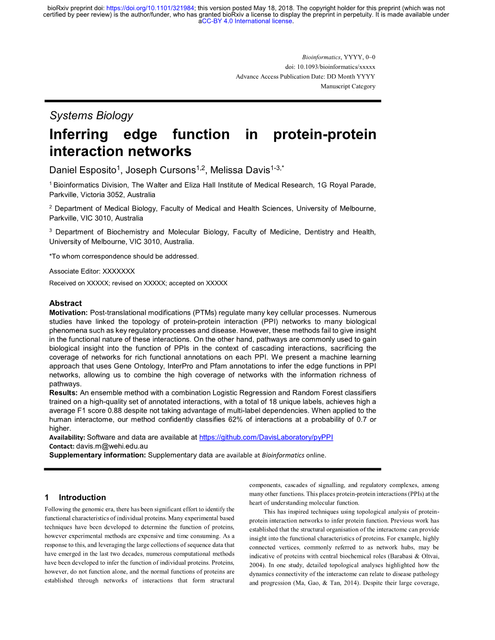 Inferring Edge Function in Protein-Protein Interaction Networks