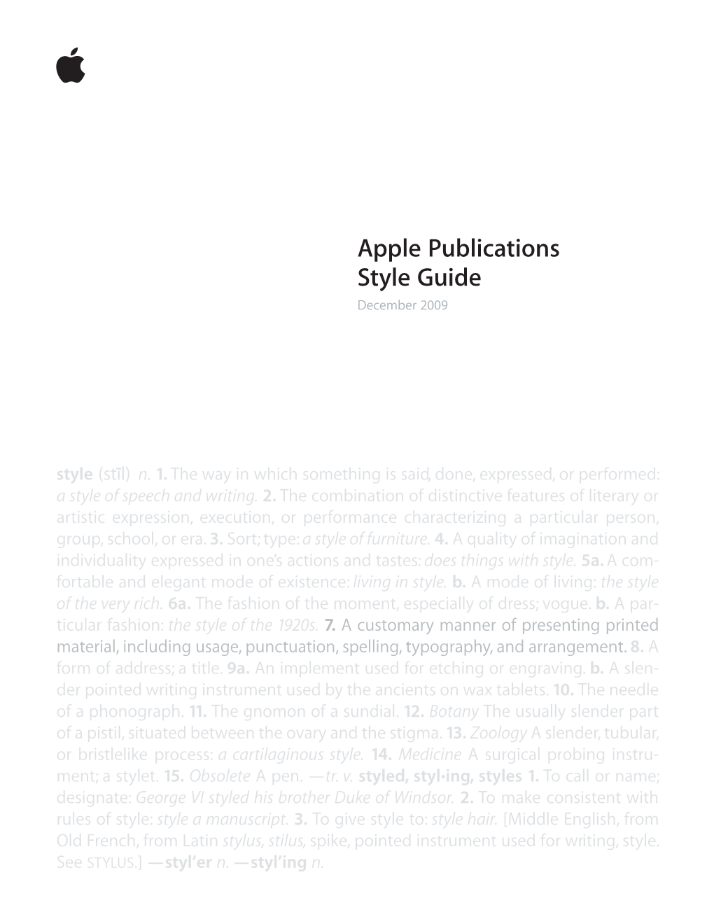 Apple Publications Style Guide December 2009