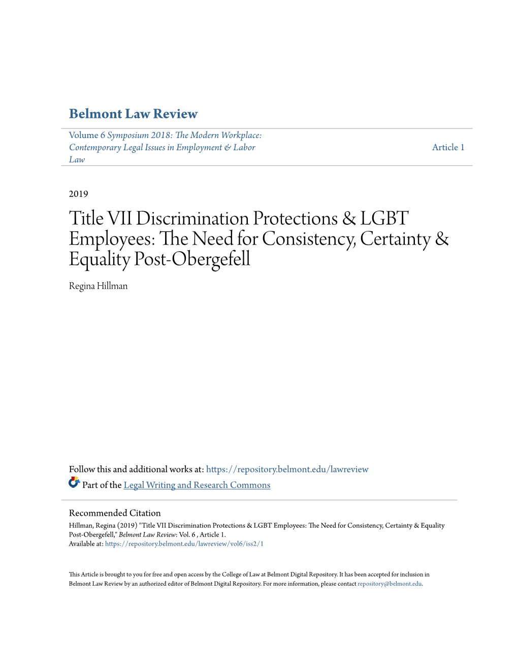 Title VII Discrimination Protections & LGBT Employees