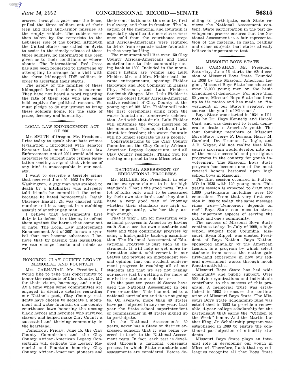 Congressional Record—Senate S6315