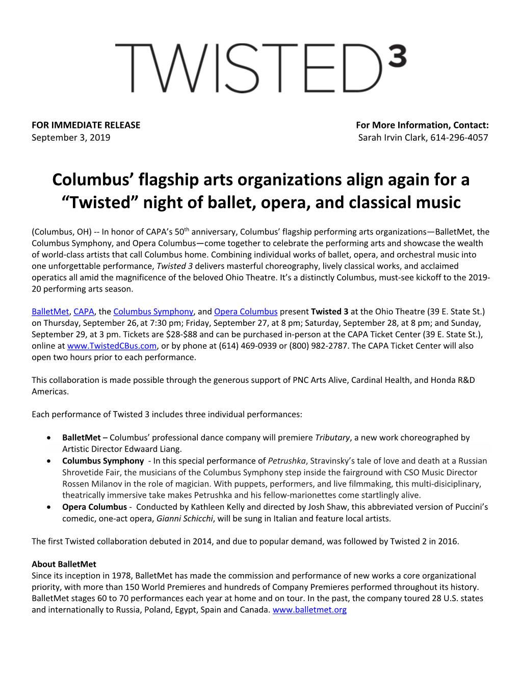 Columbus' Flagship Arts Organizations Align Again for A