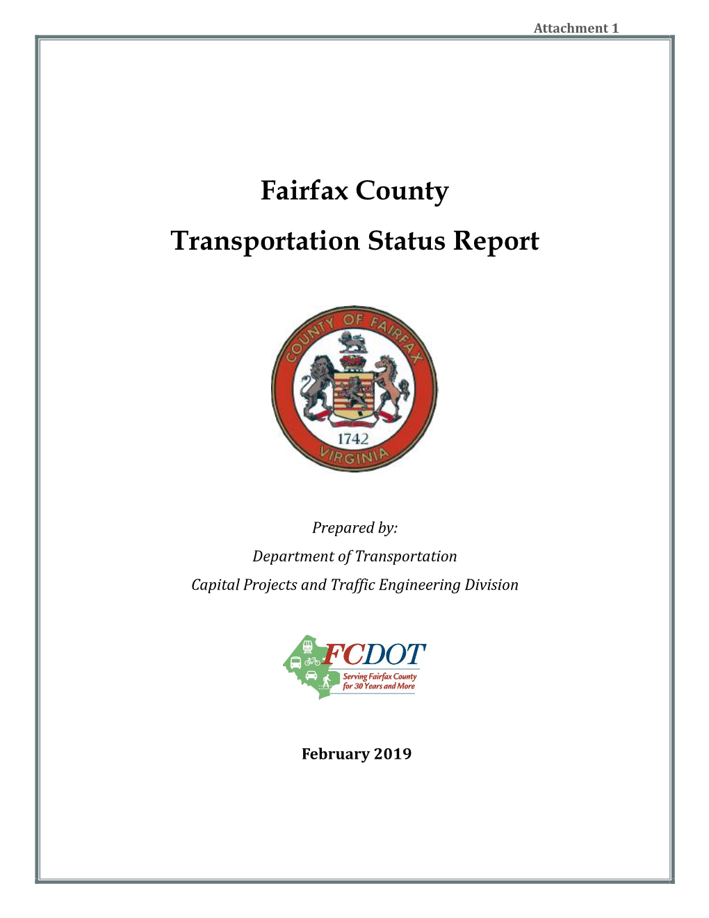 Fairfax County Transportation Status Report