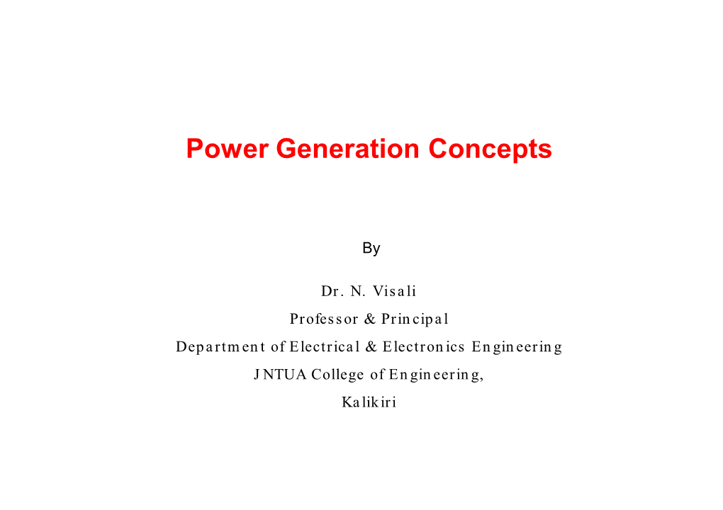 Power Generation Concepts