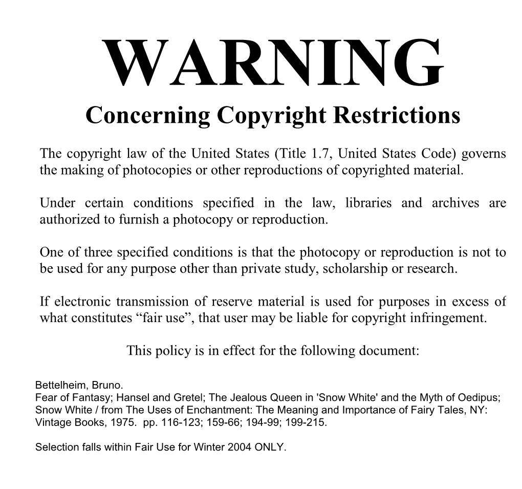 Concerning Copyright Restrictions