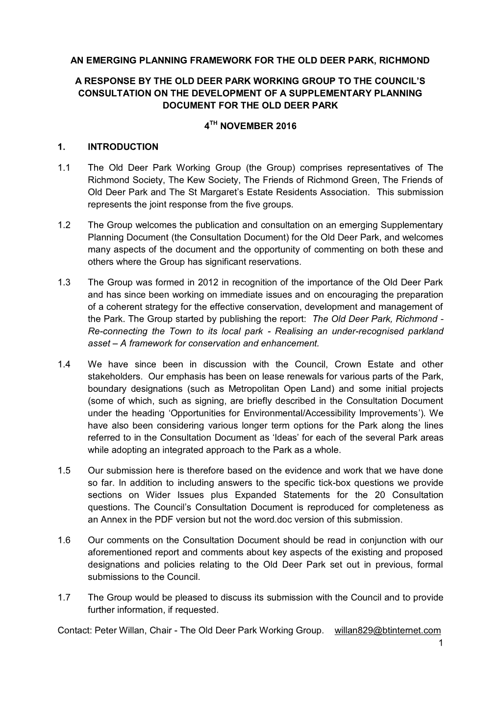 An Emerging Planning Framework for the Old Deer Park, Richmond