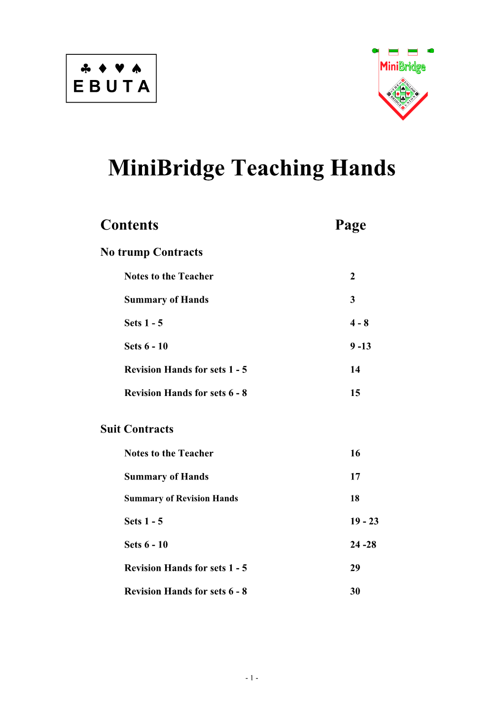 Minibridge Teaching Hands