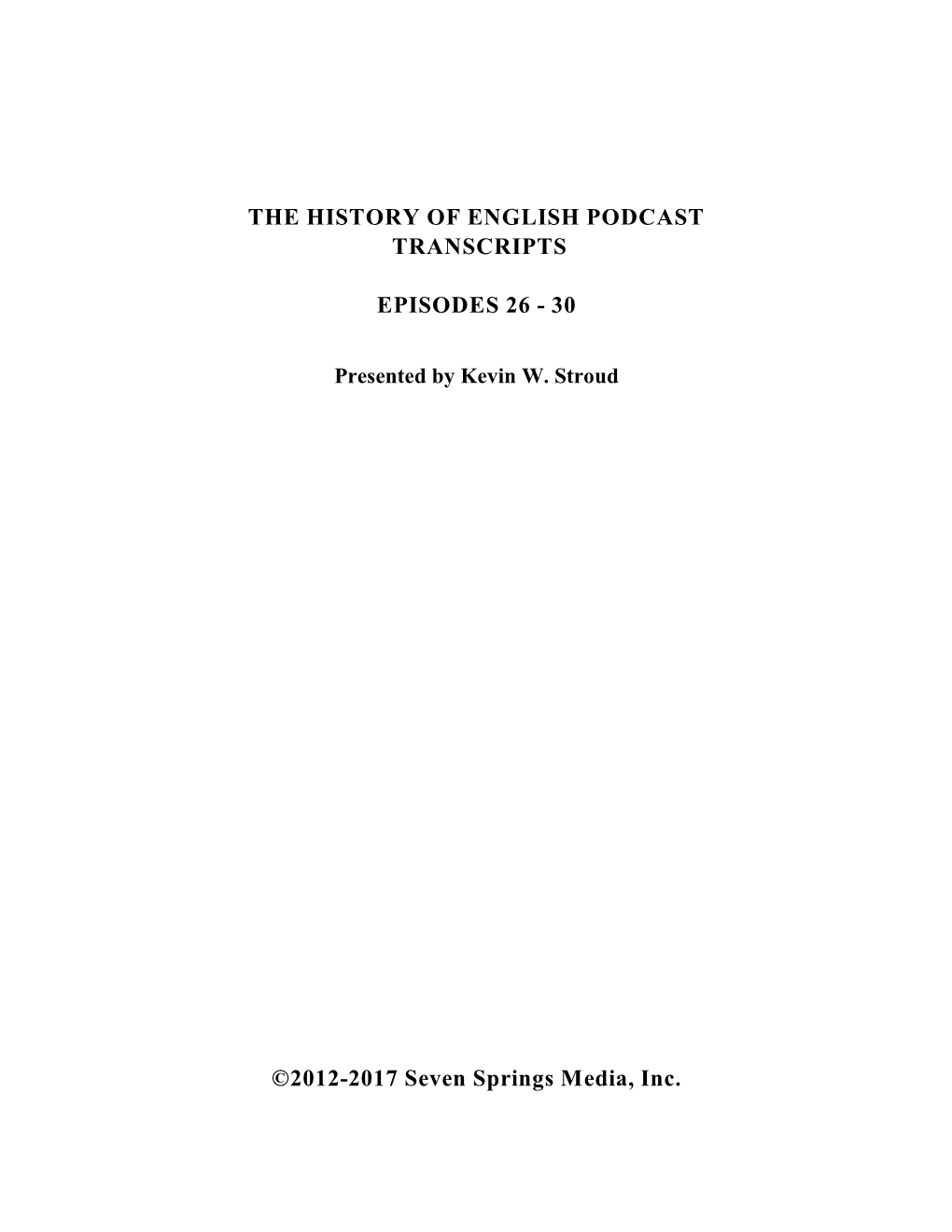 The History of English Podcast Transcripts Episodes