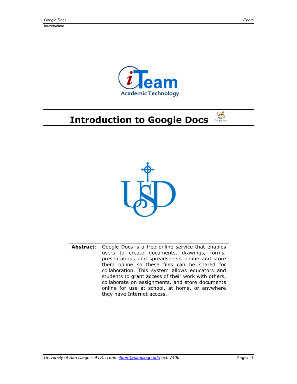 Introduction to Google Docs