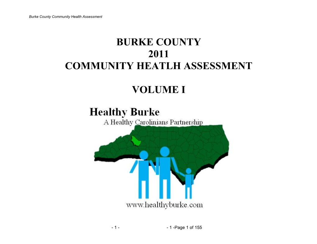 2011 Burke County Community Health Assessment Volume I (PDF)