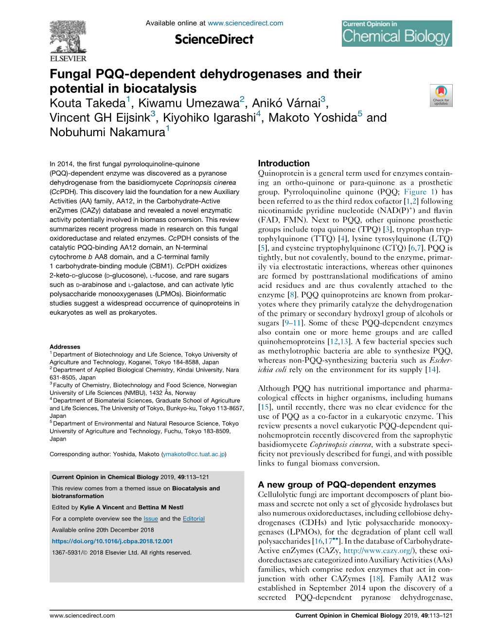 Fungal PQQ-Dependent Dehydrogenases and Their Potential in Biocatalysis