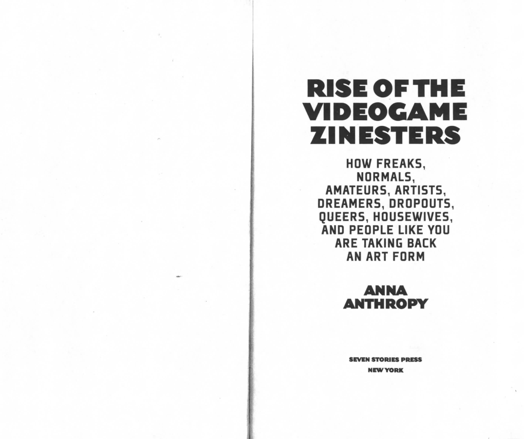 Rl510fthi Vldiogami ZINI5TIR5 HOW FREAKS, NORMALS, AMATEURS, ARTISTS, DREAMERS, DROPOUTS, QUEERS, HOUSEWIVES, and PEOPLE LIKE YOU ARE TAKING BACK an ART FORM