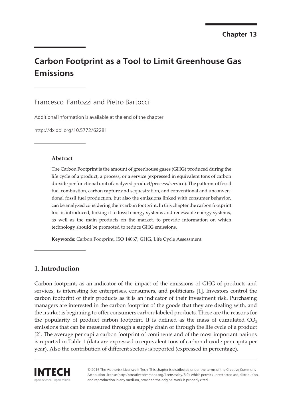 Carbon Footprint As a Tool to Limit Greenhouse Gas Emissions