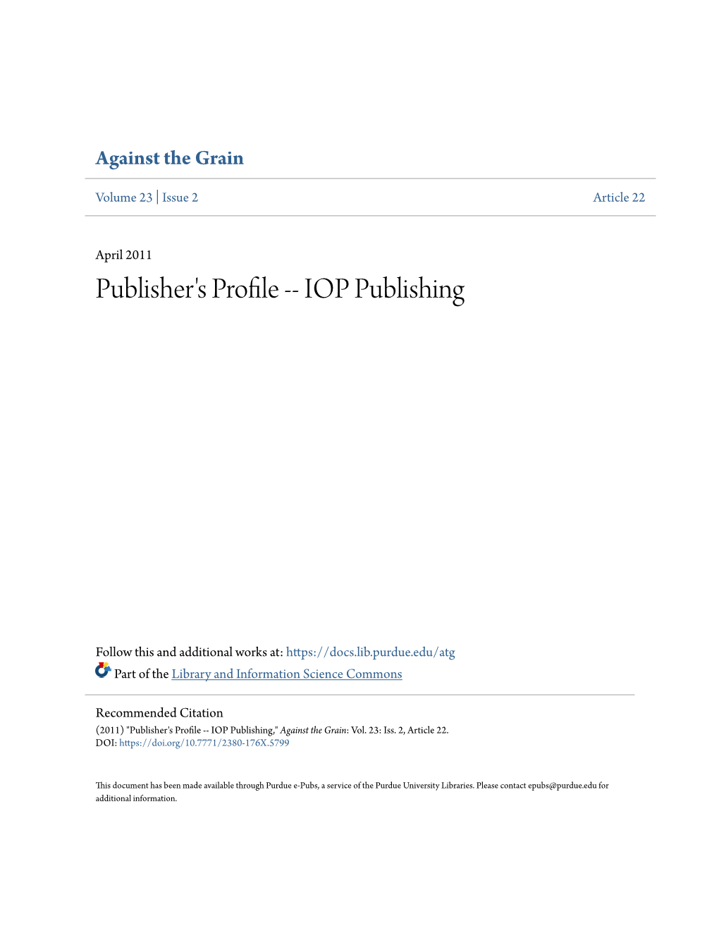 IOP Publishing