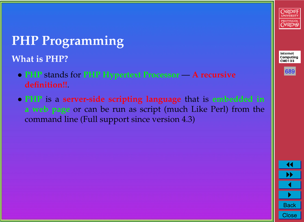 CM0133 24 PHP Programming