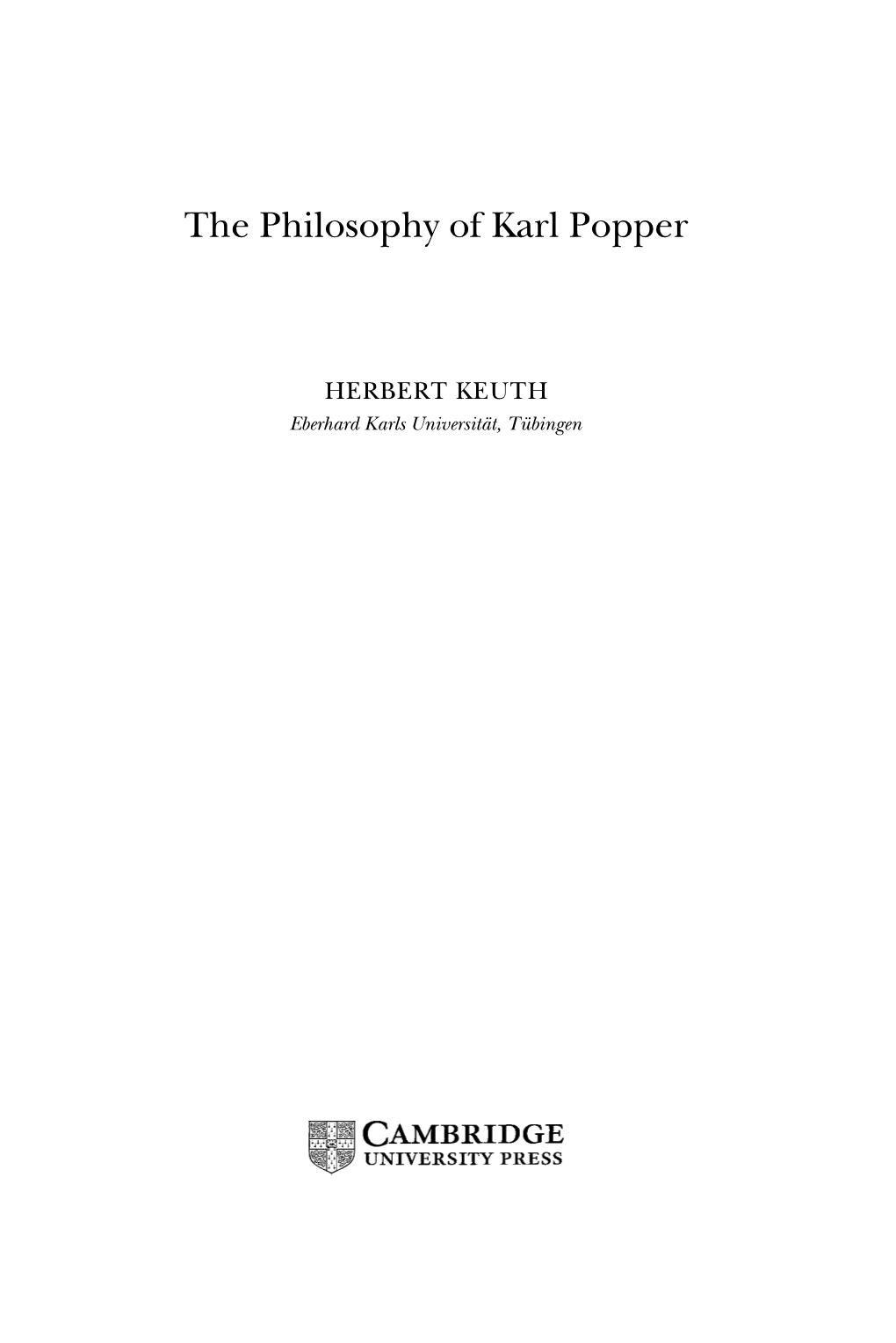 The Philosophy of Karl Popper