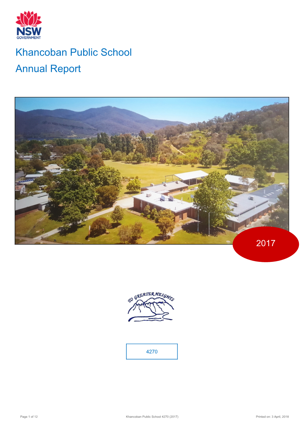 2017 Khancoban Public School Annual Report