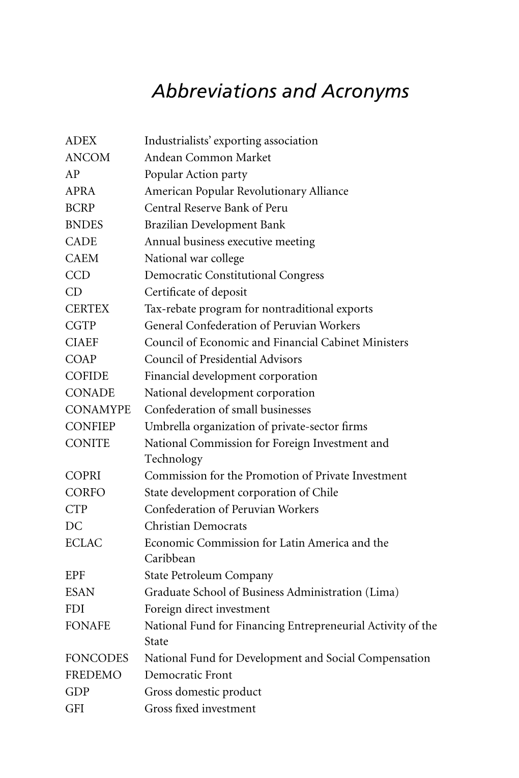 Abbreviations and Acronyms