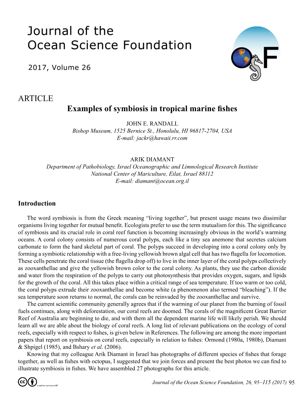 Examples of Symbiosis in Tropical Marine Fishes