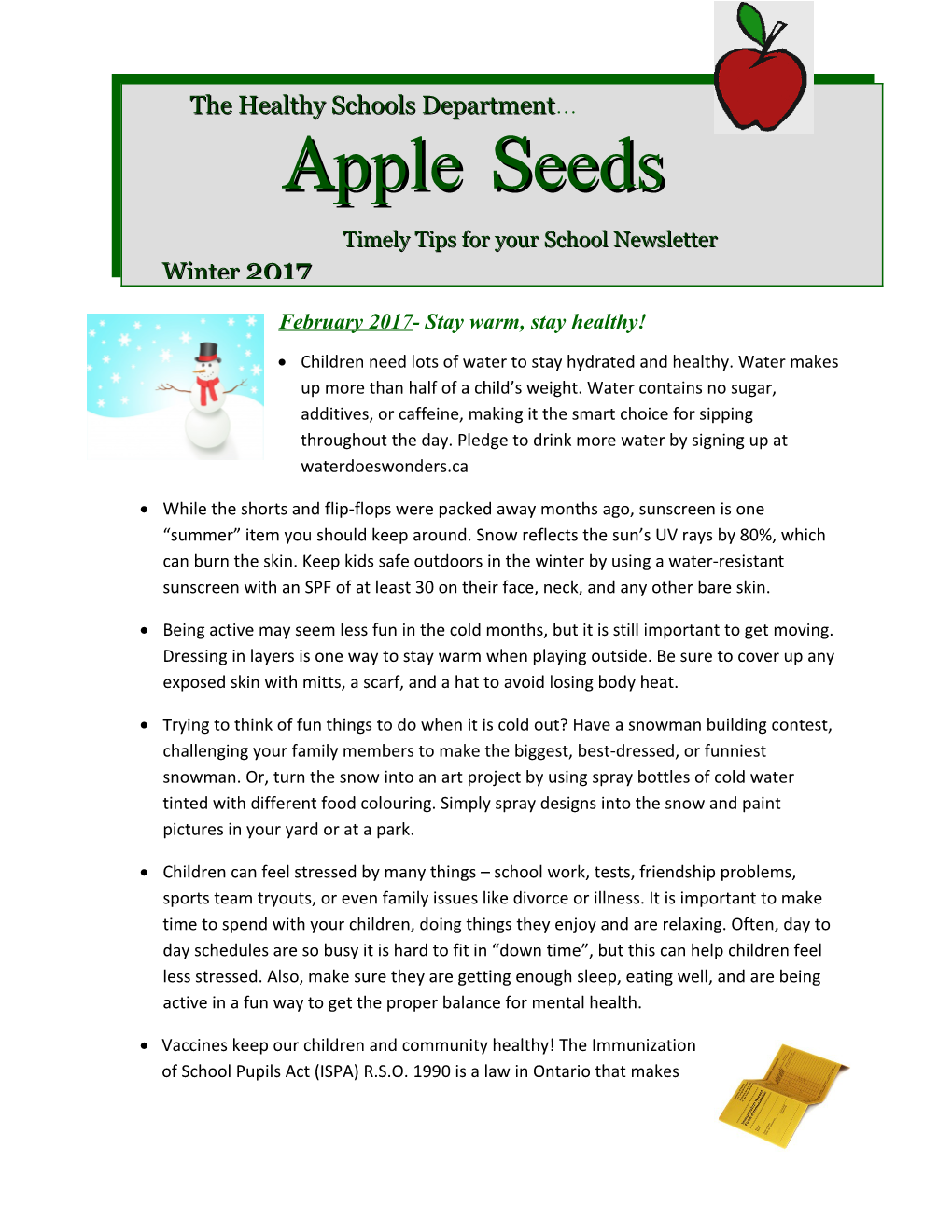 Apple Seeds Winter 2017